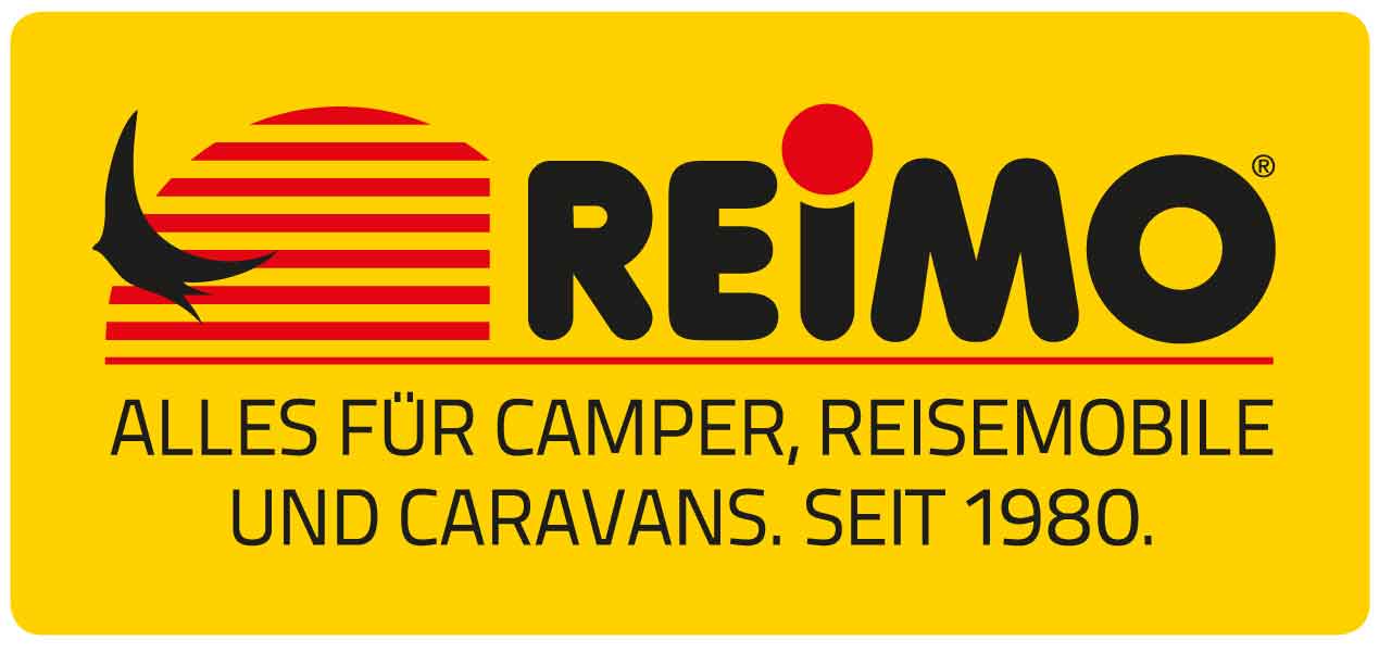Reimo Logo alles für Camper, Reisemobile und Caravans. Seit 1980